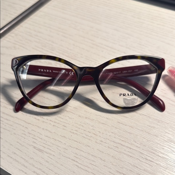 Prada Brown Cat-Eye Glasses - Picture 1 of 1